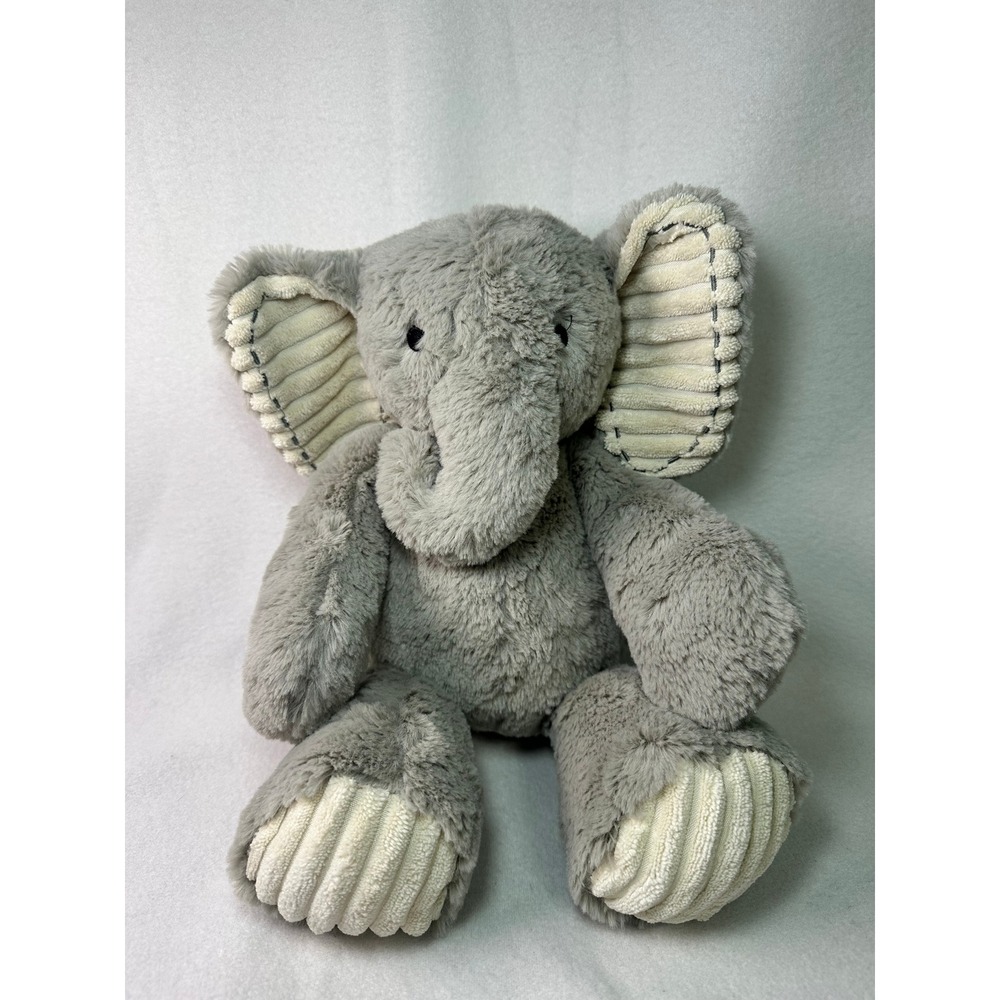 Lambs & Ivy Grey‎ Plush Elephant Stuffed Animal Corduroy Ears 14 Inch